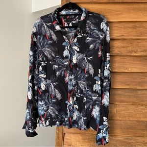 All Saints XXL Palm Tree Print Shirt